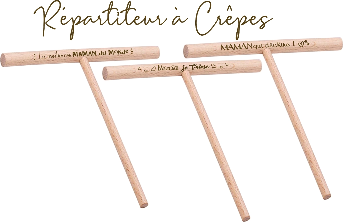 Répartiteur à crêpes gravé pour Maman